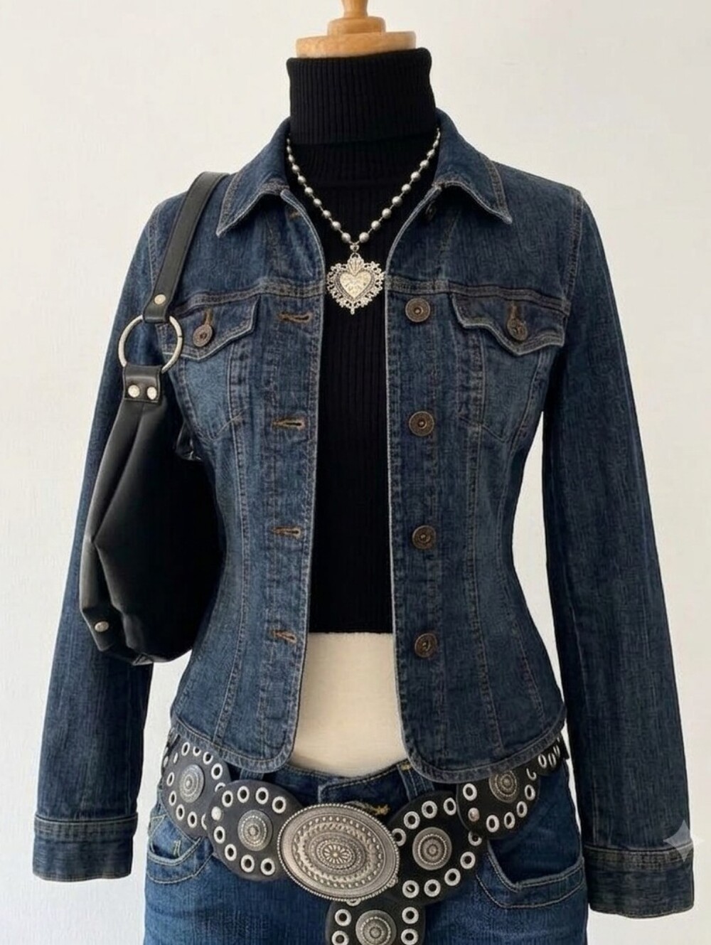 Fitted Dark Wash Denim Jacket  Slim Fit